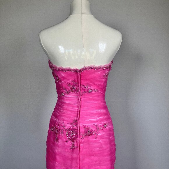 Joli Prom Embellished Party Dress Strapless Pink 6 - Picture 9 of 13